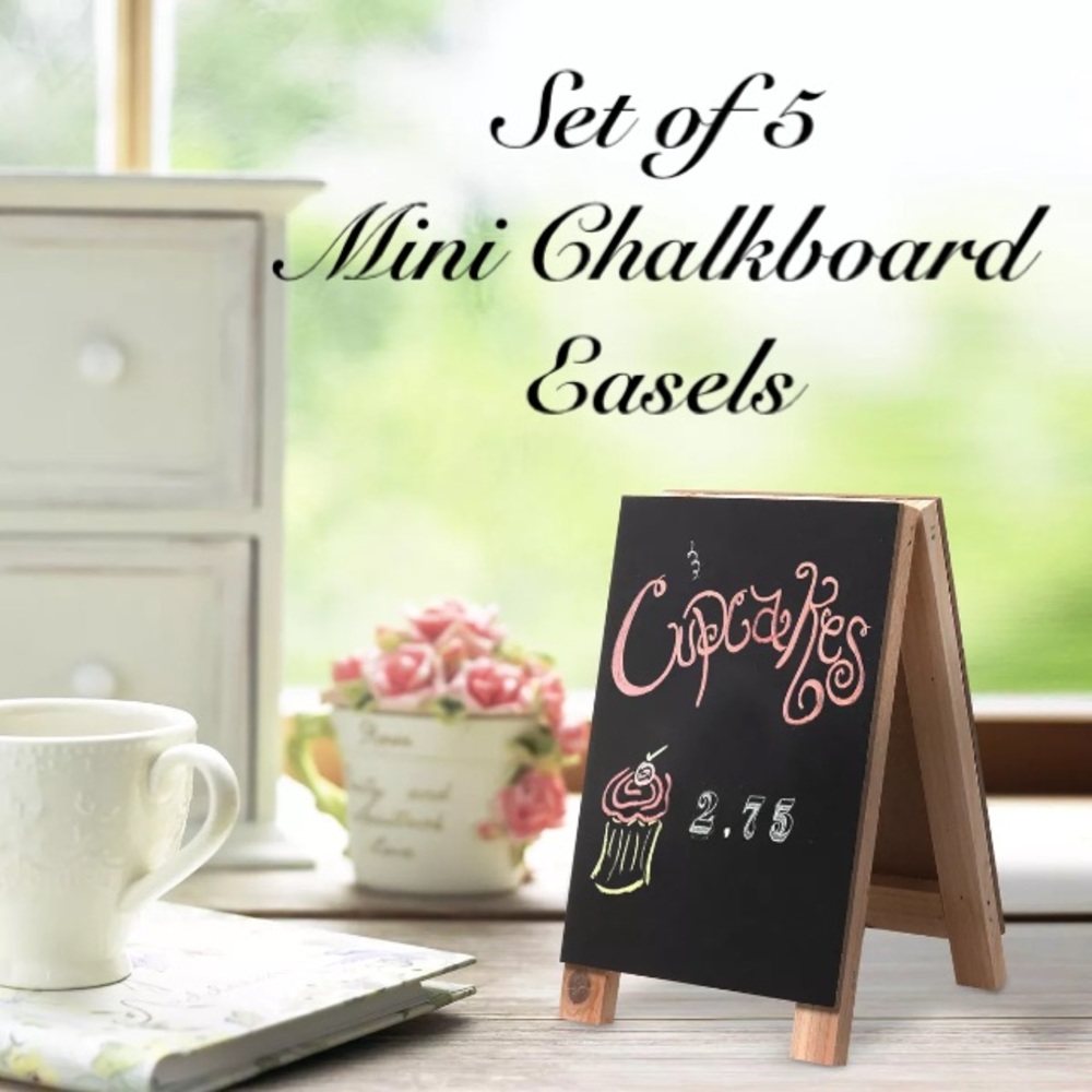 5 Mini Chalkboard Easels - Wedding Table
